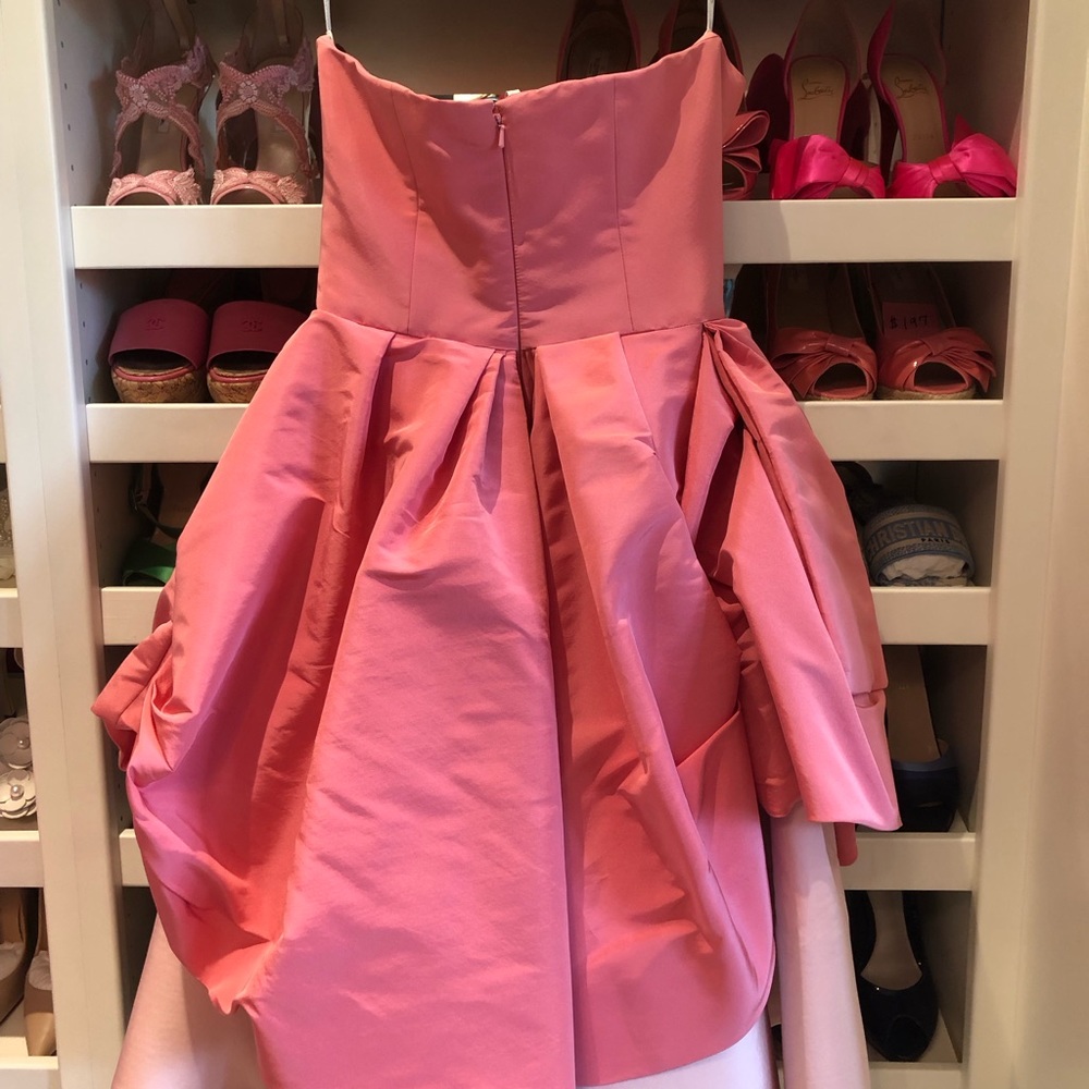 Oscar De La Renta Perfect Pink Sweetheart Strapless Silk Dress, Size 8 or 6 - Picture 11 of 14